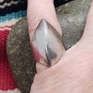 Vtg Modernist Brutalist 925 Sterling Silver Wave Ring Size 5 1/2
